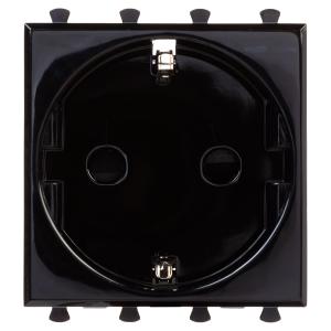 Avanti Розетка ''Черный квадрат'', 2P+E, с защитными шторками, 2 модульная