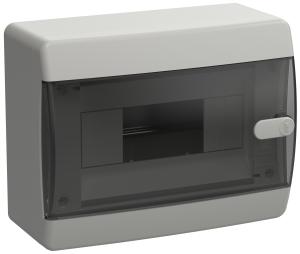 Корпус пластиковый навесной на 8 модулей ЩРН-П-8 IP41 UNION Compact черная прозрачная дверь