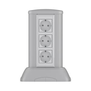 Миниколонна алюминиевая, 0.25м, цвет темно-серебристый металлик, RAL 9006, ДКС