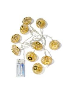 Гирлянда-Фонарики лофт метал. золот диаметр 5х3см 10LED
