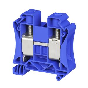 Клемма проходная, винтовой зажим, 2 точки подключения, 35 кв.мм, синяя