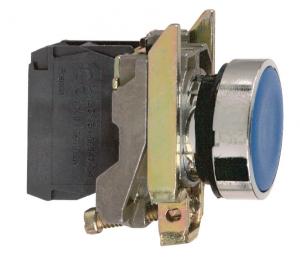 Кнопка синяя без фиксации 22мм 1но