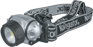 Фонарь светодиодный NPT-H14-3AAA 1Вт COB LED 110лм 20м налобный пластик