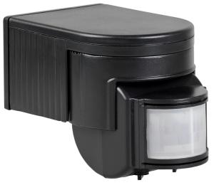 Датчик движения ДД 012 черный, макс. нагрузка 1100Вт, угол обзора 180град., дальность 12м, IP44, IEK