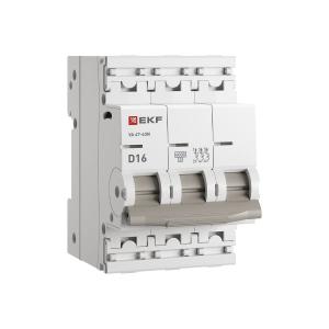 Автоматический выключатель ВА 47-63N 3P 16А (D) 6кА PROXIMA