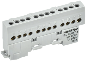 TEKFOR Шина L фаза изолированная на универсальном держателе 6х9-12-Ср IEK