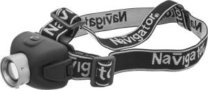 Фонарь светодиодный NPT-H06-3AAA 1LED 5Вт налобный пластик+металл