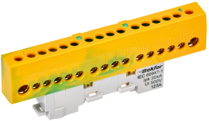 TEKFOR Шина PE земля изолированная на универсальном держателе 8х12-16-ЖЗ IEK