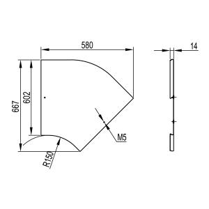 Крышка на угол CPO 45 горизонтальный 45° осн.600, горячеоцинкованная в комплекте с метизами и       пластинами