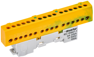 TEKFOR Шина PE земля изолированная на универсальном держателе 6х9-16-ЖЗ IEK