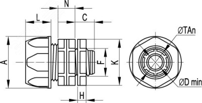 Переходник 10 мм IP65 армированная труба-коробка