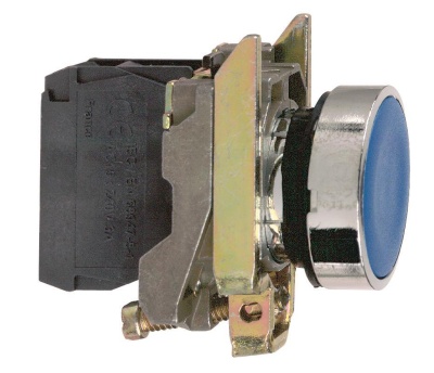 Кнопка синяя без фиксации 22мм 1но