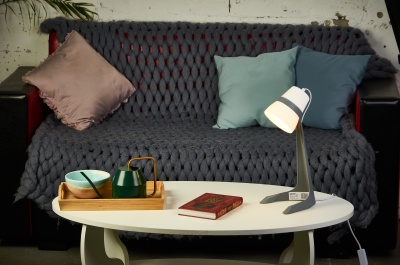 Светильник настольный 40W E14 Механический выключатель ULO-K22 D/E14/A GREY/WHITE Серый с белым