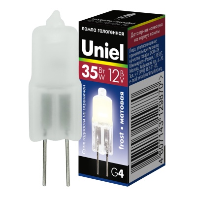 Лампа галогенная матовая капсульная 12 В 35 Вт цоколь G4 Картонная коробка JC-12/35/G4 FR