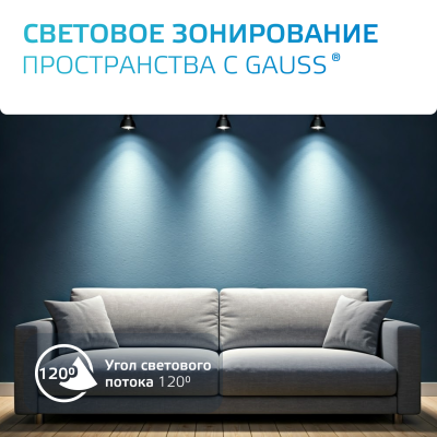 Светильник трековый на шинопровод под лампу 1хGU10 AC 220В Черный IP20 80х60х145мм однофазный Track Gauss
