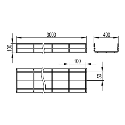 Лоток проволочный 400х100х3000