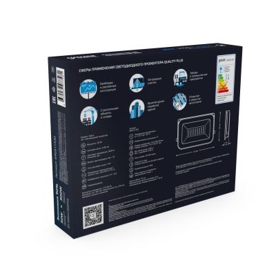 Прожектор светодиодный ДО 30 Вт 3150 лм 6500К AC 220В IP65 128х28х160мм матрированное закаленное стекло Qplus Gauss