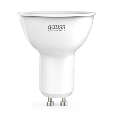 Лампа светодиодная LED 5.5 Вт 450 лм 4100К софит MR16 нейтральный GU10 AC 220В Elementary Gauss