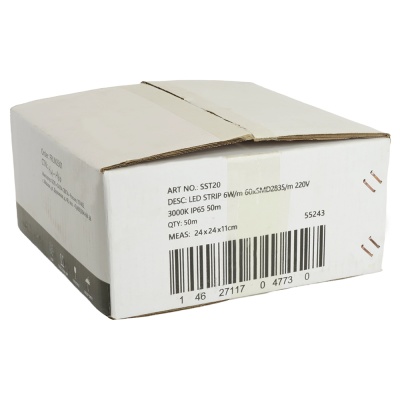 Лента светодиодная LEDх60/м 1м 6w/m 220в IP65 3000К