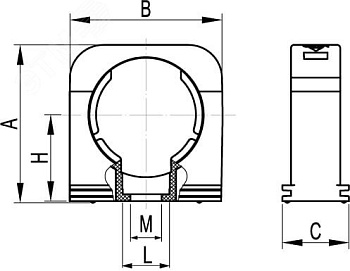 Держатель с крышкой 17 мм полиамид черный