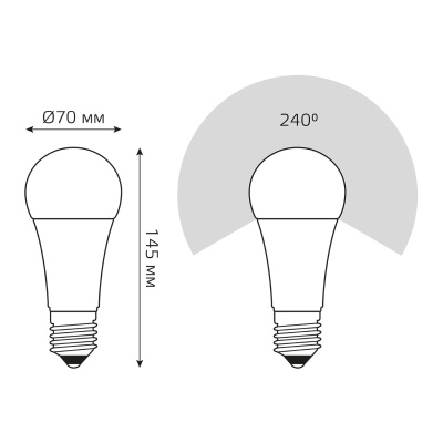 Лампа светодиодная LED 30 Вт 2390 лм 6500К А70 груша холодный E27 AC 220В Elementary Gauss