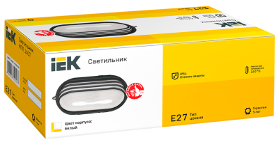 Светильник НПП1407 белый/овал ресничка 60Вт IP54 IEK