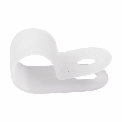 Кабельная скоба под винт REXANT 9 мм, белая,      упаковка 50 шт.