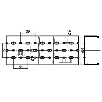 Короб перфорированный RL6 100x60 серый QUADRO