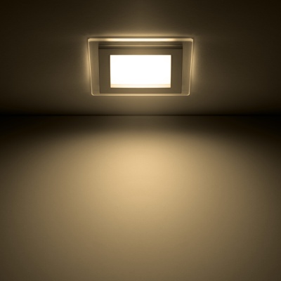 Светильник светодиодный ДВО 6 Вт 450 лм 3000К AC 220В IP20 квадрат 100х100х36мм монт разм 70х70мм Алюминий с декоративным стеклом Glass Gauss