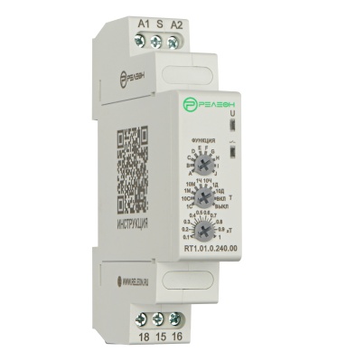 Реле времени многофункциональное, 1 переключающий контакт 8А (12-240 AC/DC)