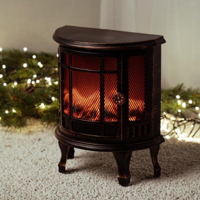 Новогодний декоративный светильник камин Печь, черный, 3 LED, 2*LR14(C), USB, 24*17*33 см EGNIK -P02