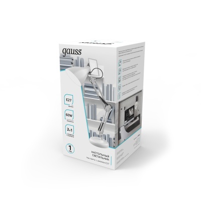 Светильник настольный под лампу E27 AC 220В Белый IP20 струбцина и основание GTL Gauss