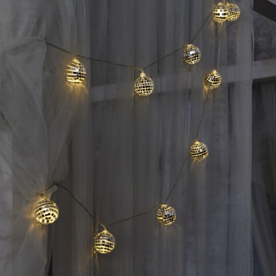 Гирлянда светодиодная Диско на батарейках 3AA (не в/к) 18м 10 светодиодов Теплый Провод прозрачный ULD-S1800-010/STB/3AA WARM WHITE IP20 DISCOBALLS