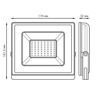 Прожектор светодиодный ДО 50 Вт 4500 лм 6500К AC 220В IP65 162х174х161мм Elementary G2 Gauss