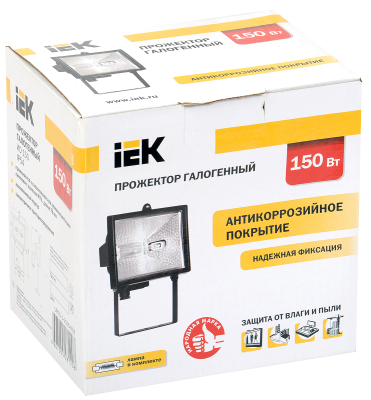 Прожектор ИО150 галогенный черный IP54 IEK