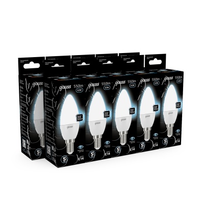 Лампа светодиодная LED 6.5 Вт 550 лм 4100К свеча нейтральный E14 AC 220В Black Gauss