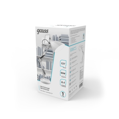 Светильник настольный под лампу E27 AC 220В Белый IP20 струбцина и основание GTL Gauss