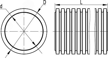 Труба гофрированная двустенная 50 мм с протяжкой с муфтой красная (100м)