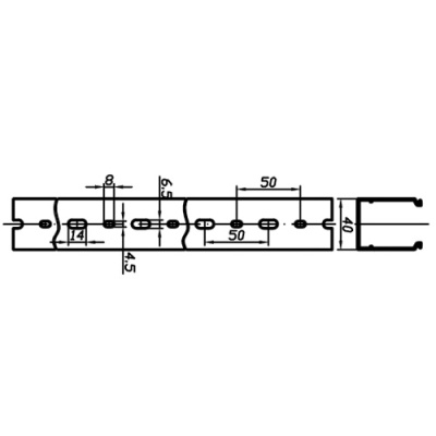 Короб перфорированный RL6 40x40 серый QUADRO