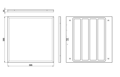 Светильник светодиодный ДВО/ДПО SPO-1-40-4K-M [4] с равномерной засветкой 595x595x25 40Вт 4200Лм 4000К мат (4/72)