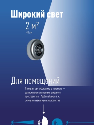 Фонарь-светильник , 3 батарейки AAA, 40Lm,