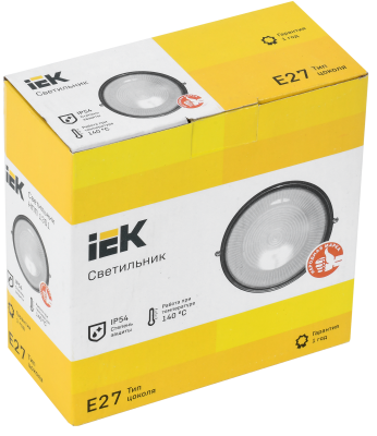 Светильник НПП1301 черный/круг 60Вт IP54 IEK
