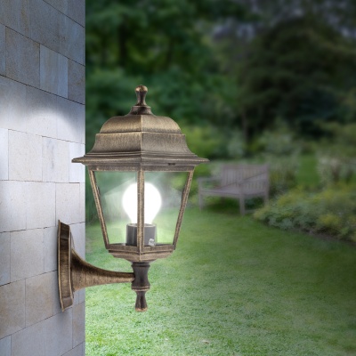 Светильник настенный НБУ 04-60-001 четырехгранный под бронзу IP44 Е27 max60Вт