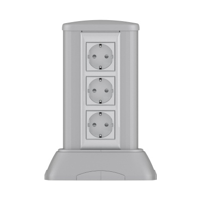 Миниколонна алюминиевая, 0.25м, цвет темно-серебристый металлик, RAL 9006, ДКС