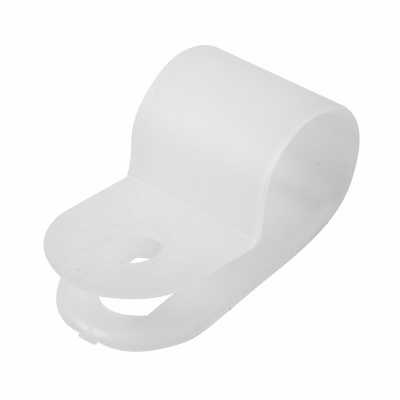 Кабельная скоба под винт REXANT 9 мм, белая,      упаковка 50 шт.