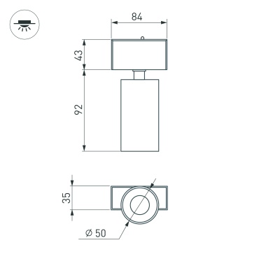 Светильник MAG-SPOT-45-R85-5W Warm3000 (WH, 20 deg, 24V) (IP20 металл, 3 года)