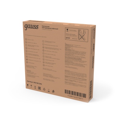 Светильник светодиодный ДВО 40 Вт 3800 лм 4000К AC 220В IP40 595х595х23мм матовый с равномерной засветкой Офис Gauss