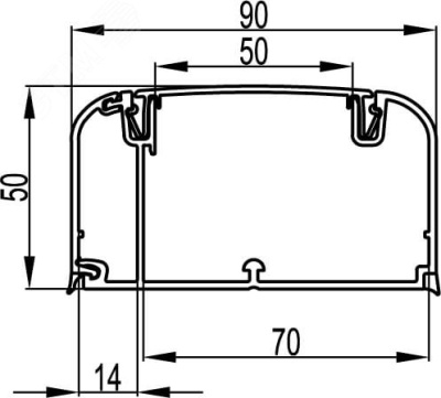 Кабель-канал 90x50 с перегородкой с боковой и фронтальной крышками IN-Liner FRONT