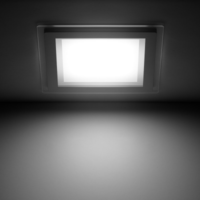 Светильник светодиодный ДВО 18 Вт 1480 лм 4000К AC 220В IP20 квадрат 200х200х36мм монт разм 170х170мм Алюминий с декоративным стеклом Glass Gauss