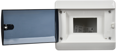 Корпус пластиковый встраиваемый на 6 модулей ЩРВ-П-6 IP41 UNION Compact черная прозрачная дверь